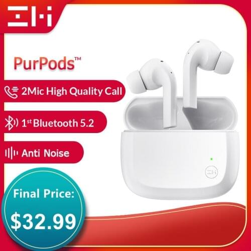 Global Version ZMI PurPods Worlds 1st Bluetooth 5.2 True Wireless Earphones 2Mic Anti Noise Waterproof In Ear Earphones