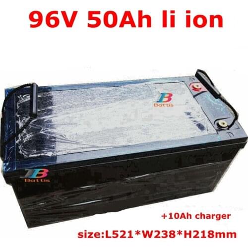 Waterproof 96v 50ah lithium ion bateria li ion battery for 7500W RV AGV Marine Tourist car motorcycle E-sweeper +10A Charger