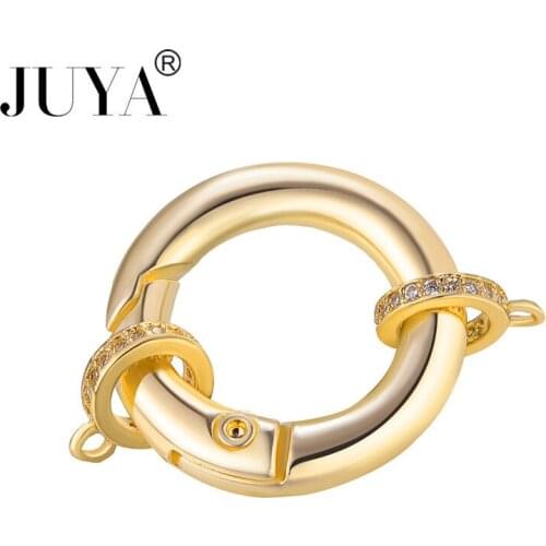 JUYA 2021 Fastener Clasps Hooks For Bracelets Making Cubic Zirconia Charms Connectors DIY Handmade Jewelry Findings Accessories