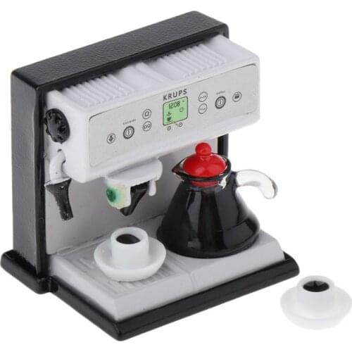 1:12 Dollhouse Accessories Decoration, Miniature Coffee Maker Model Set, Real-like Design with Excellent Workmanship