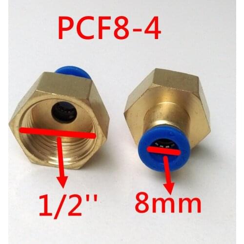 10pcs/lot 8mm Tube 1/2'' Internal Thread Pneumatic Fitting Quick Joint Connector PCF8-4