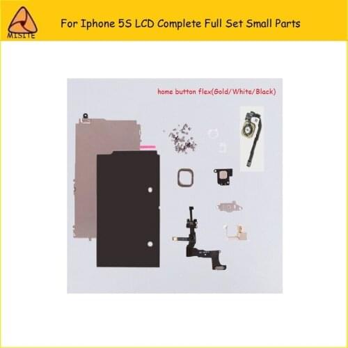 20pcs/lot Full Set Complete LCD Small Parts for iPhone 5S Front Camera home button earspeaker flex Cable Replacement Parts