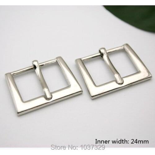 24mm fashion zinc alloy metal buckle with pin shinny silver nickle belt bucke high polished BK-053