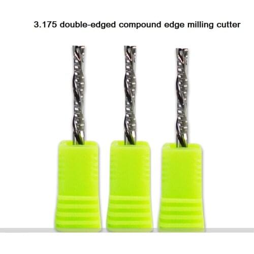 3.175 Double-edged compound edge milling cutter, particle board, veneer board, woodworking solid wood special compound engraving