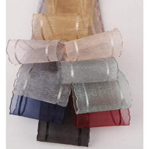 5yards Wavy Lace Snow Gauze Organza Stain Ribbon for DIY Crafts Wedding Party Decoration Cake Gift Bow Packaging Ribbon