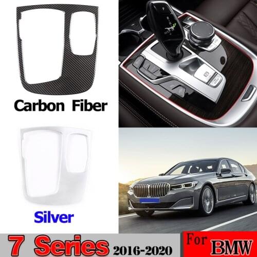 ABS Chrome/Carbon Fiber For BMW 7 Series G11 G12 2016-2020 Car Interior Central Control Multimedia Knob Frame Trim Accessories
