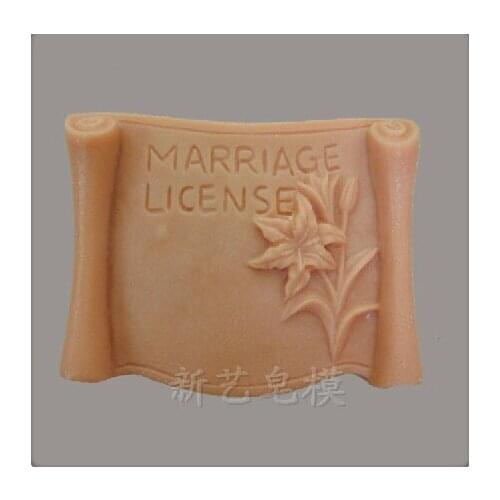 "marriage license " shape decorating soap mold for wedding, cake mold /chocolate mold /crafts silicone mould