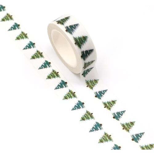 NEW 10pcs/Lot Decorative Christmas Trees Washi Tapes Bullet Journal Adhesive Masking Tape Stationery