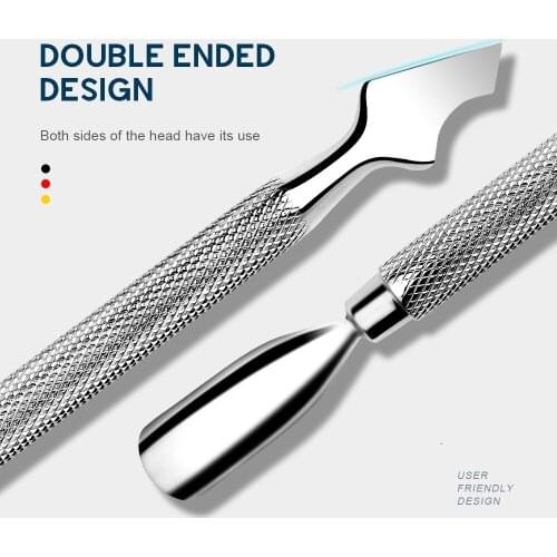 BNG TA54#01 Cuticle Pusher Double Ended Nail Polish Stainless Steel Remover Manicure Pusher Tool Nail Dirt Cleaner Dead Skin