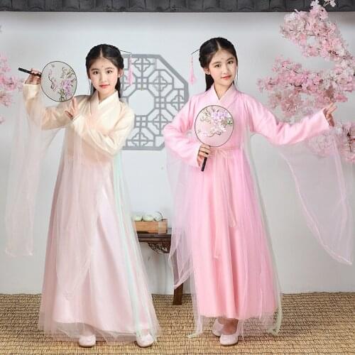 H2537 Childrens Cosplay Costumes Girls Performance Clothes Ancient Chinese Princess Fairy Dress Halloween Elegant Thin Hanfu