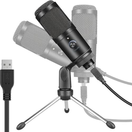 JAYETE Condenser Recording Microphone USB Metal Microphone With Tripod Stand Mic For Laptop Computer Vlogging Karaoke Youtube