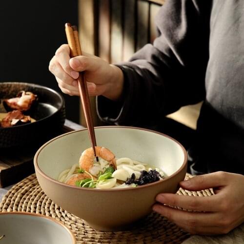 Creative Ceramic Deep Bowl Ramen Bowl Large Noodle Bowl Soup Bowl Tall Ceramic Bowl Salad Bowl