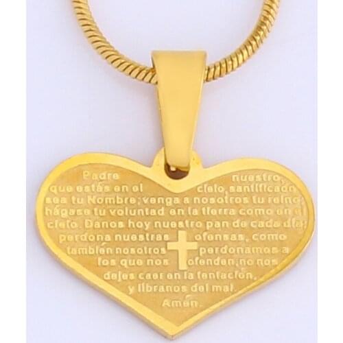 Heart Pendant Gold Religious Ornament Cross High Quality Copper Jewelry