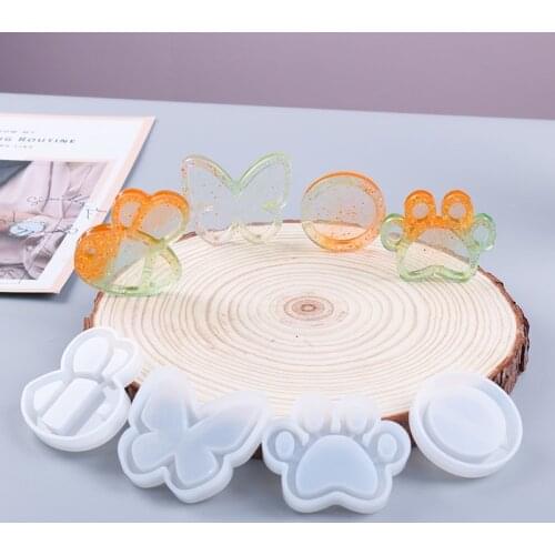 Butterfly Shaker Resin Mold Silicone DIY Keychains Bee Pendant Handmade Jewelry Accessories Cute Dog Paw Shaker Charms Molds
