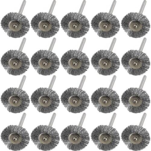 Wheel Brush Kit 10pcs 22mm Stainless Steel/Brass/Nylon for Polishing Grinding 3.0mm Shank Rotary Polishing Brush