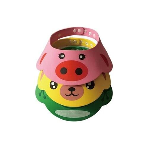 New Fashion Soft & Adjustable Baby Shower Cap Children Cartoon Shampoo Bath Wash Hair Shield Hat Soft & Adjustable