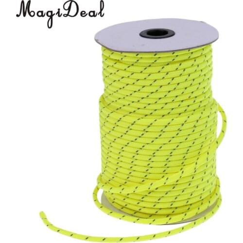 MagiDeal Outdoor 5mm 50m Reflective Guyline Camping Tent Rope Guy Line Cord Paracord for Climbing Fishing Rafting Accessories
