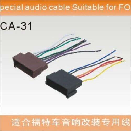 Plugs Into Factory Harness For Ford Radio Power Wire Adapter / Aftermarket Stereo Cable / Male DIN To ISO