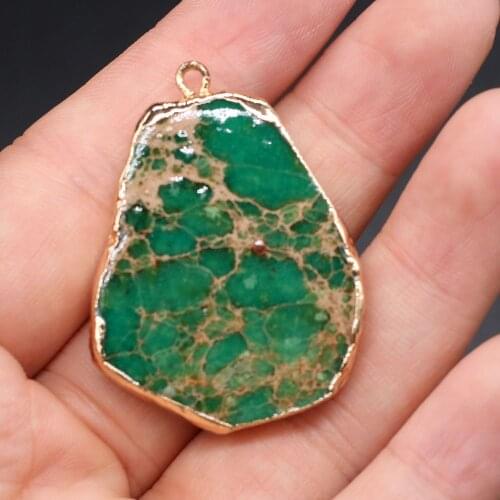 Natural Emperor Stone Pendants Charms Irregular Shape Stone Pendants DIY for Necklace or Jewelry Making Size 20x45-30x50mm