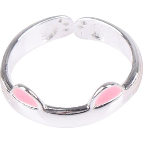 Cute Cat Ear Animal Finger Ring Design Color Fashion Jewelry Ring For Women Young Girl Child Gifts Adjustable Ring