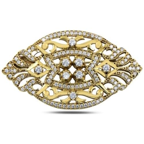 Silver 925 Sterling Zircon Cubic Zirconia Authentic Brooch