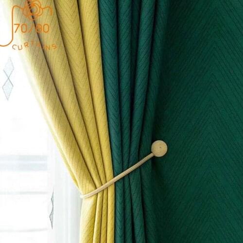 2021 New British Modern Minimalist Style Stitching Blackout Curtains for Living Room Bedroom Balcony Blackout Curtains Custom