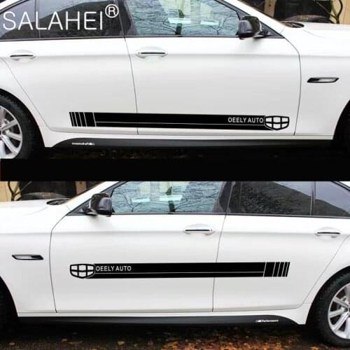Sports Racing Stripe Car Body Door Side Stickers Decals Decoration Accessories For Geely Emgrand eC7 eC8 ck Atlas ck2 ck3 gt gc9