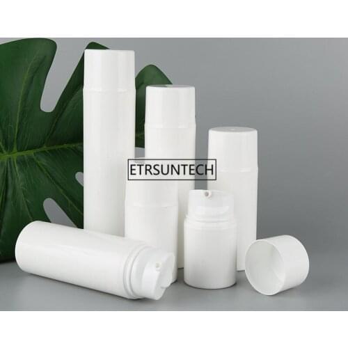 100pcs 30ml 50ml 80ml 100ml 120ml 150ml white PP airless bottle vacuum pump bottle used for Cosmetic Container F2525
