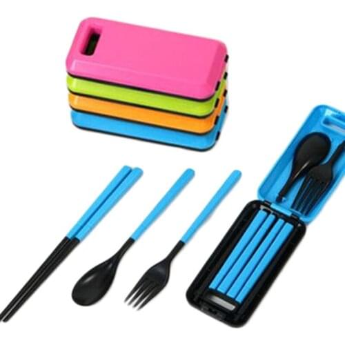 Food Grade Plastic Fork Chinese Food Dinner Tools Foldable Scoop Family Portable Children Lunch Tableware With Box 5pcs/set