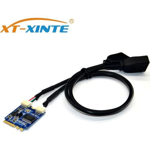 XT-XINTE Riser Card M.2 to USB M.2 for NGFF KEY A-E to Dual USB2.0 Expansion Card Converter Cable USB M.2 Riser Cable Adapter