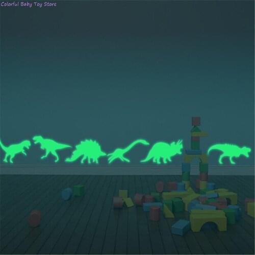 9Pcs Glow In The Dark Dinosaur Luminous Stickers Stereo 3D Fluorescent Stickers Funny Sticker Stars For Kids