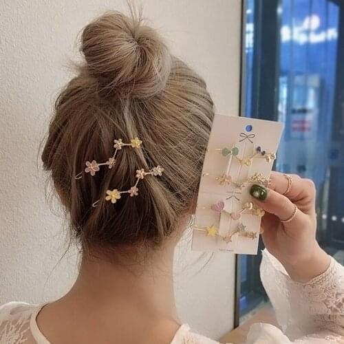 Frog Clip Cute Girl Hairpin Sweet Female Drop Oil Bangs Clip Hair Accessories Heart Star Bowknot Flower Hairpin Side Clips