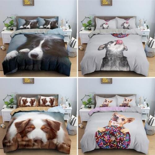 Animal 3D Pet Bedding Set 2/3pcs Soft Quilt Cover / Duvet Cover Set Twin Full Queen King Size Home Textile