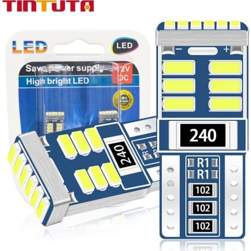 10PCS T10 LED W5W LED WY5W 3014 LED18SMD Car Wedge Parking Light Turn Side Bulbs Instrument Lamp Auto License Plate Light