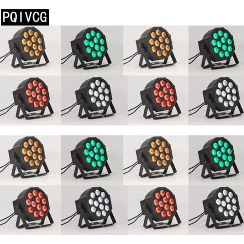 16pcs/lot 12x18W led Par lights RGBWA+UV 6in1 flat par led dmx512 disco lights RGBWA+UV Led Lights