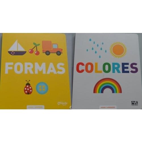 2 books Parent Child Kids Baby Spanish Book Early Education Enlightenment Cute Picture Learning Reading Cardboard Book Age 0 - 3