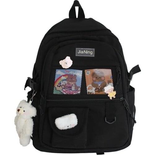 2021 Japanese Kawaii Womens Backpack Fashion Nylon Schoolbag For Girls Large Capacity Leisure Travel Backpacks