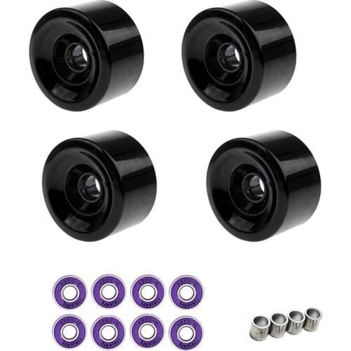 STRIKATE 4PCS 83mm Longboard Wheels with Bearing and Spacer Combo 82A PU Wheels