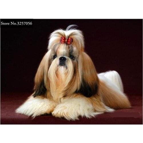 5D Diy Diamond Paintings Cross Stitch Dog Diamond Embroidery Paintings Animal Diamond Mosaic Picture Rhinestones Christmas Gift