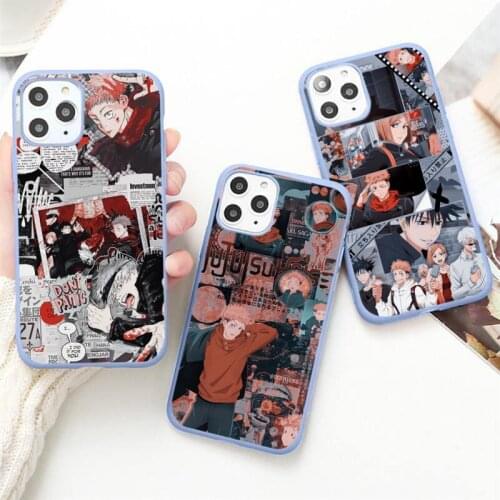Jujutsu Kaisen Phone Case Candy Color Blue for iPhone 11 12 pro XS MAX 8 7 6 6S Plus X 5S SE 2020 XR