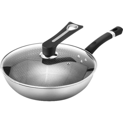 Home 304 Stainless Steel Non Stick Pan Frying Pan Cooking Pan Induction Cooker Gas Stove Cookware Wok