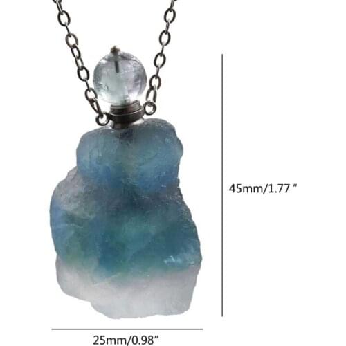 Natural Irregular Crystal Gem Stone Perfume Bottle Necklaces Green Aventurine Perfume Oil Bottle Pendant Women Jewelry K3ND
