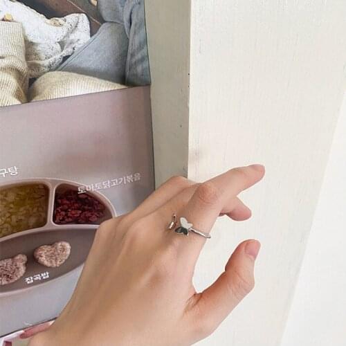 Rings For Women Open Adjustable Butterfly Korean new Student Couple Fashion Geometric Simple Design Understated Delicate INEFFA