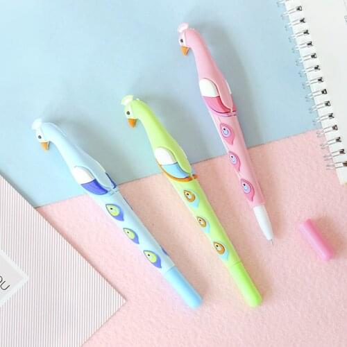 3pcs Cute Peacock Gel Pen Pink Blue Birds 0.5mm Funny Ballpoint Blue Pens for Writing Stationery Kids Gift School Supplies H6212