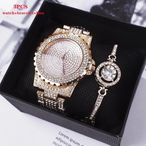 Quartz Watch Bracelet Set For Women Watches Fashion 2020 Rhinestones Ladies Wristwatch 3PCS Women Watch Reloj Mujer Male Clock