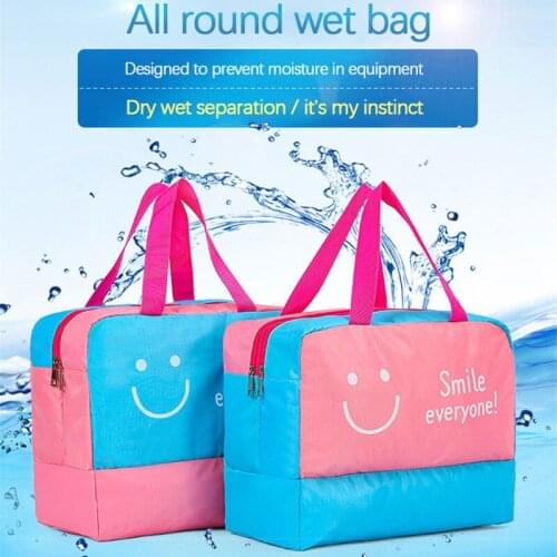 Summer Large Beach Bag Multifunctional Waterproof Wet And Dry Separation Reusable Shoe Bag Swimsuit Storage Tote Bag