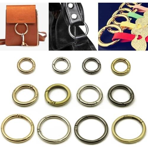 Metal Spring Gate O Ring Openable Keyring Leather Bag Belt Strap Buckle Dog Chain Snap Clasp Clip Trigger Luggage Leathercraft
