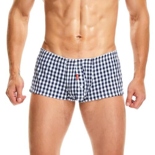 Mens Shorts Cotton Plaid U bag Casual Trunks Comfortable Home Underwear Tracksuit Cortos Hombres Pajama Short Boxers Underpants