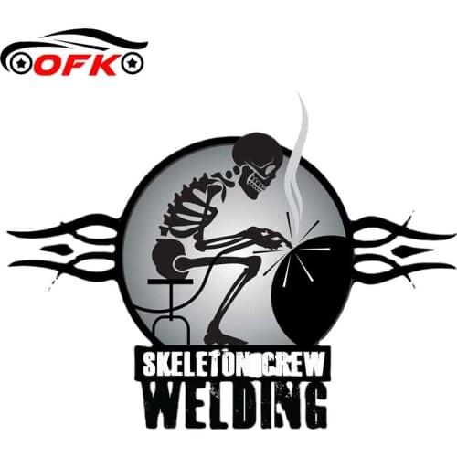 OFK For Skull Welding DIY Motorcycle Car Stickers Fine Decal Vinyl Material Refrigerator Scratch-proof Decor 13cm x 9.7cm