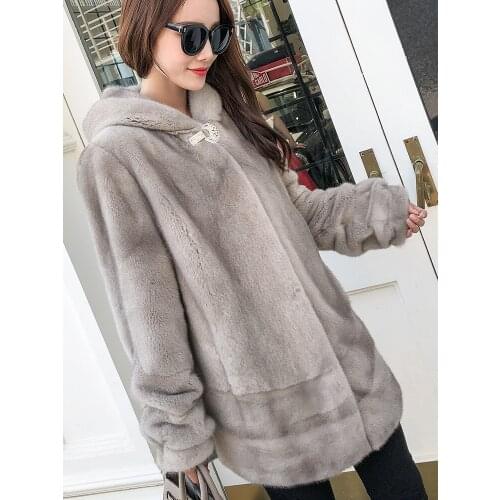 Real Mink Coat Female Luxury Natural Fur Coats 2020 Winter Jacket Women Warm Korean Long Jackets Plus Size MY3837